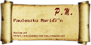 Pauleszku Marián névjegykártya